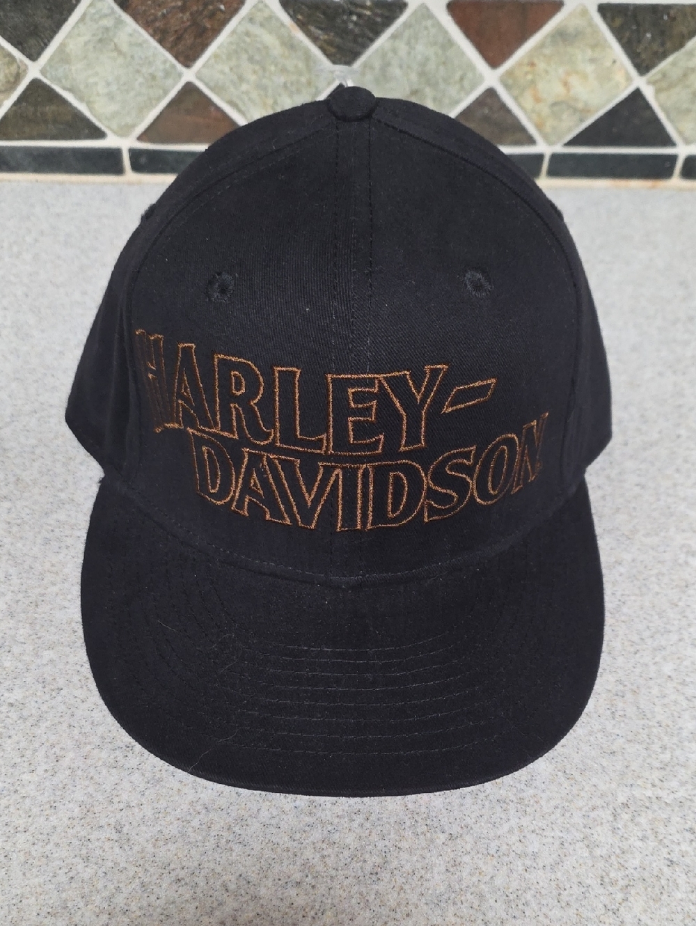 Harley-Davidson Black Cap with Brown Embroidered Logo